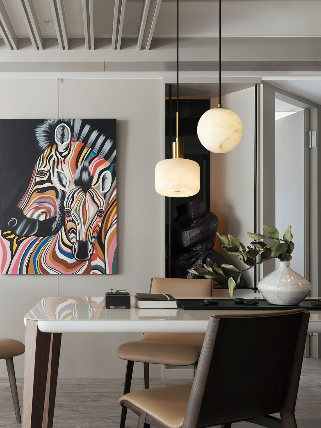 Natural Alabaster Small Pendant Light — view 11