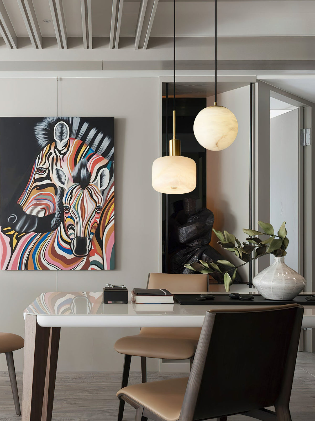 Natural Alabaster Small Pendant Light — view 11