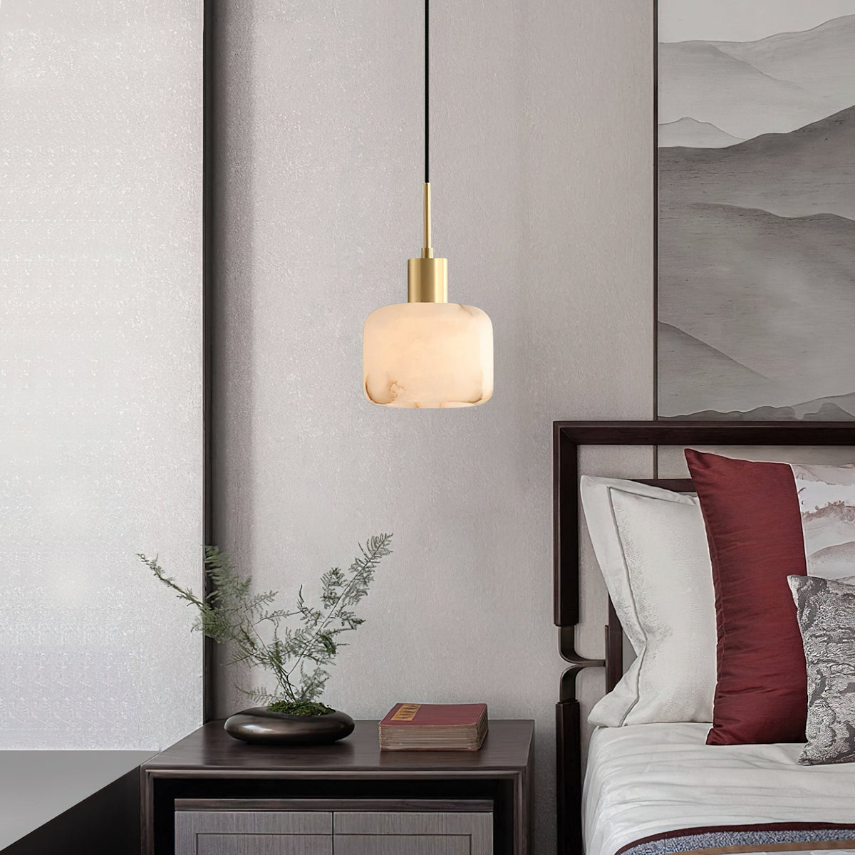 Natural Alabaster Small Pendant Light — view 2