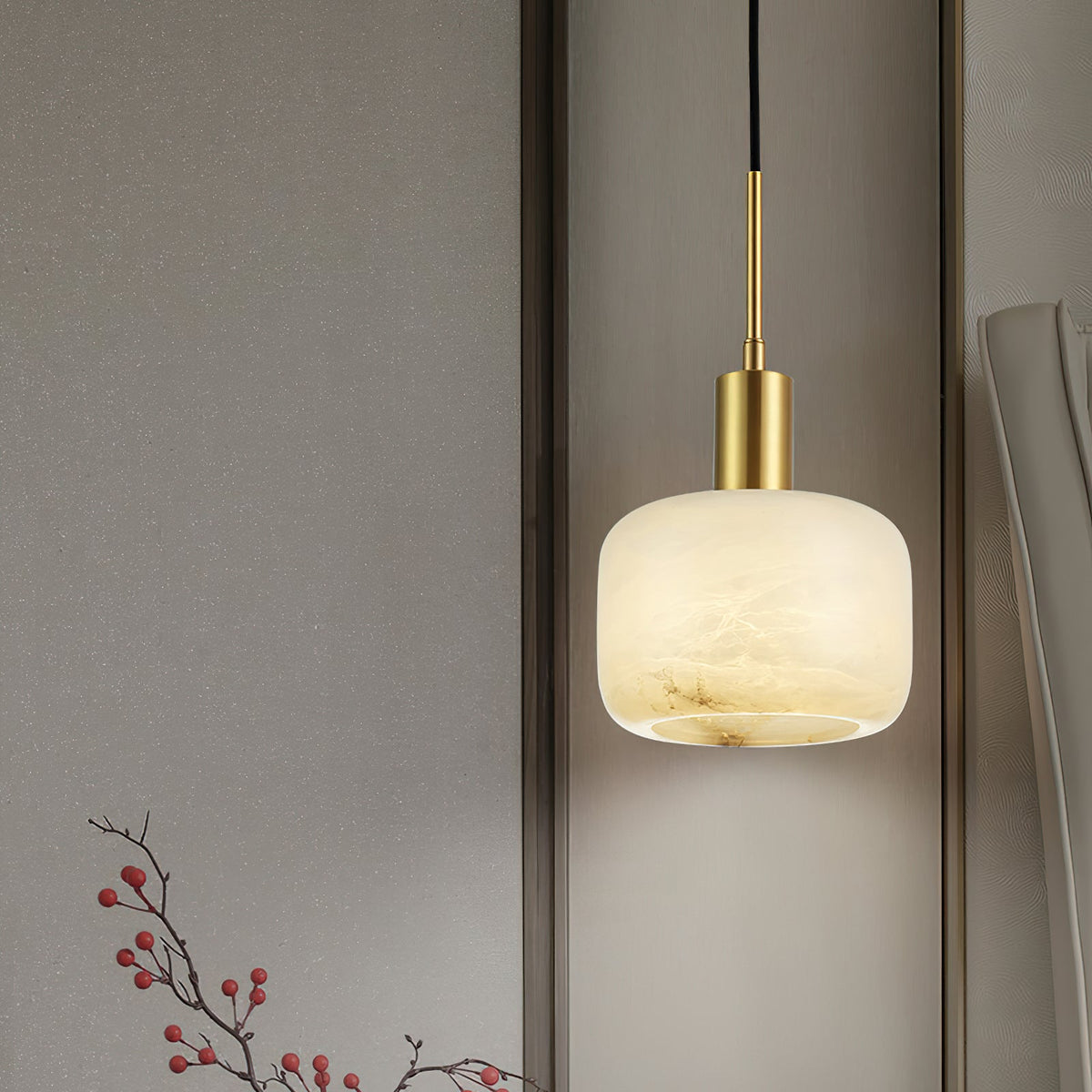 Natural Alabaster Small Pendant Light — view 3