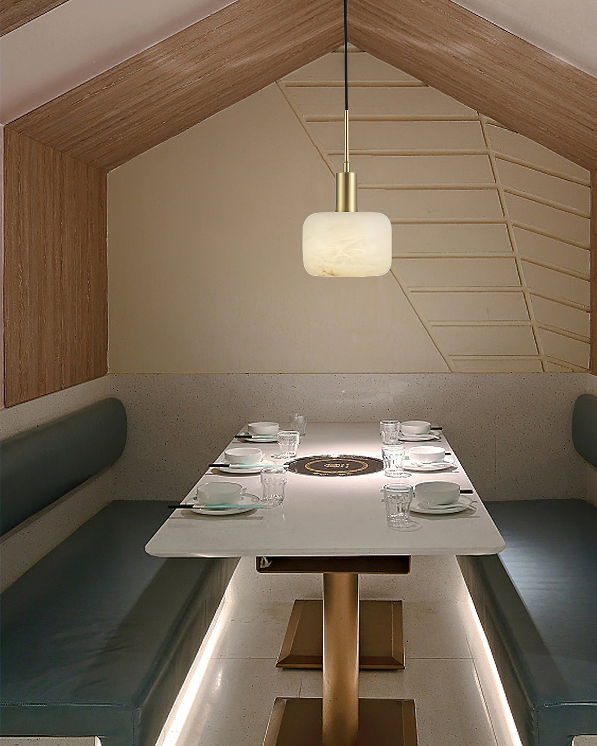 Natural Alabaster Small Pendant Light — view 9