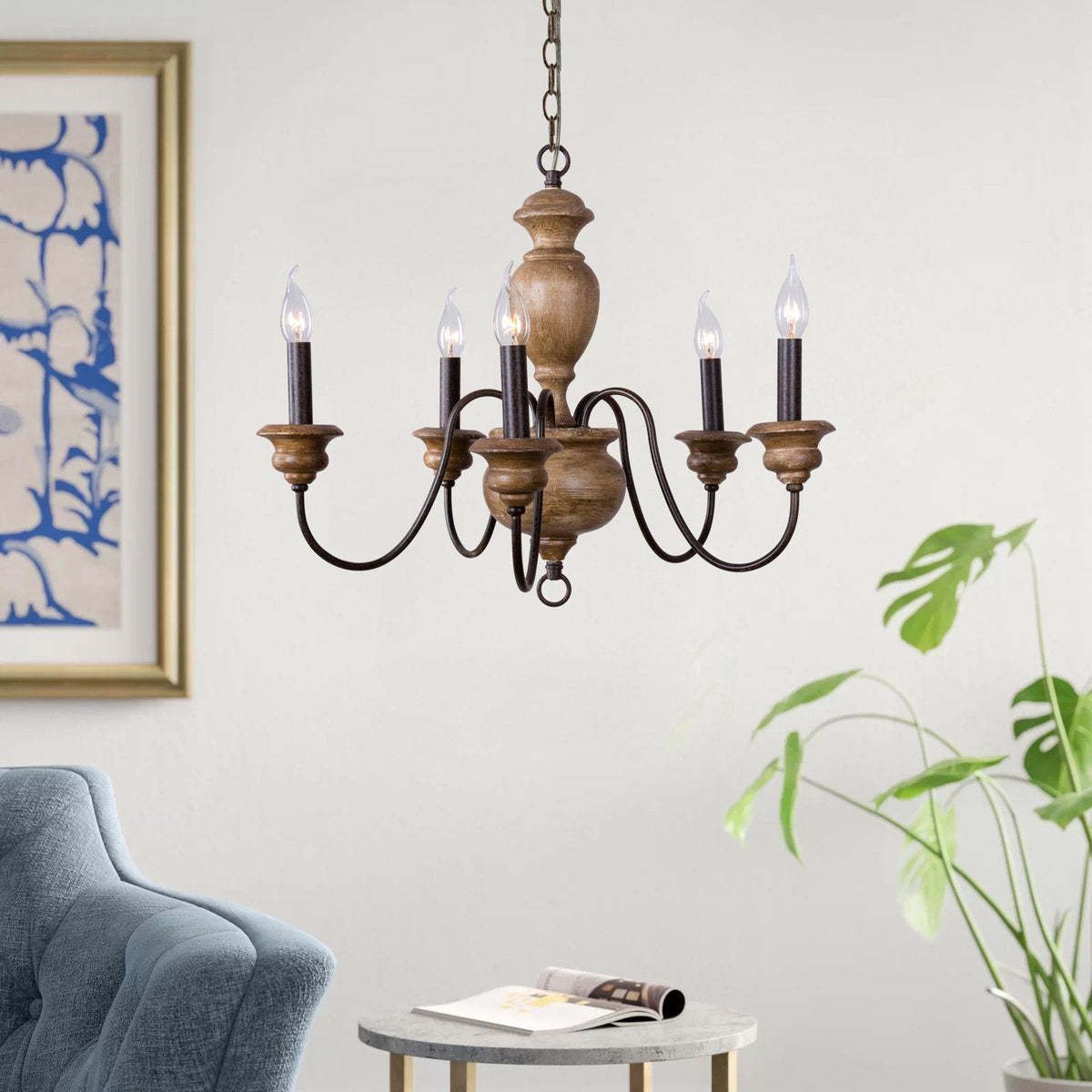 Neddy Wood Chandelier — view 8