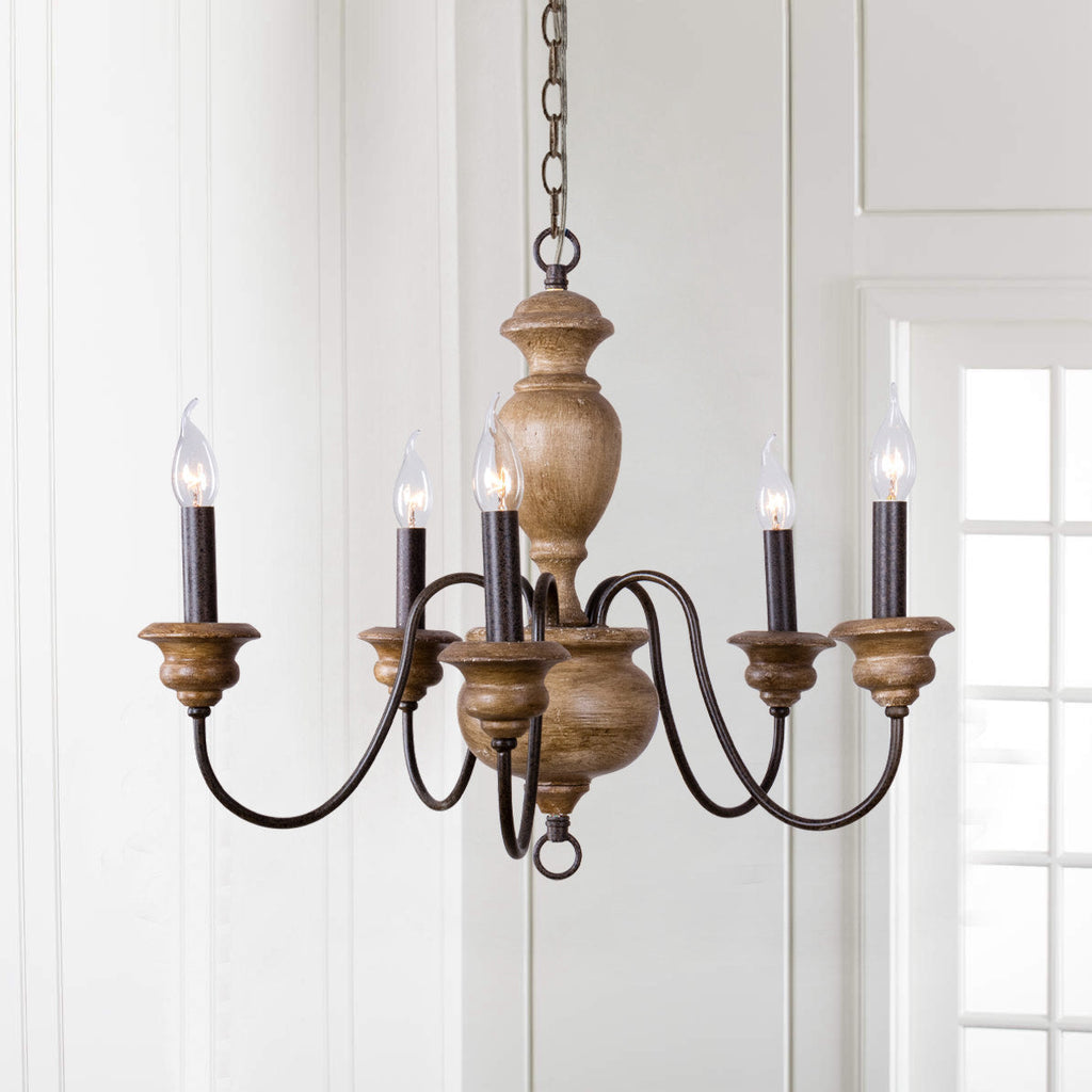 Neddy Wood Chandelier — view 5
