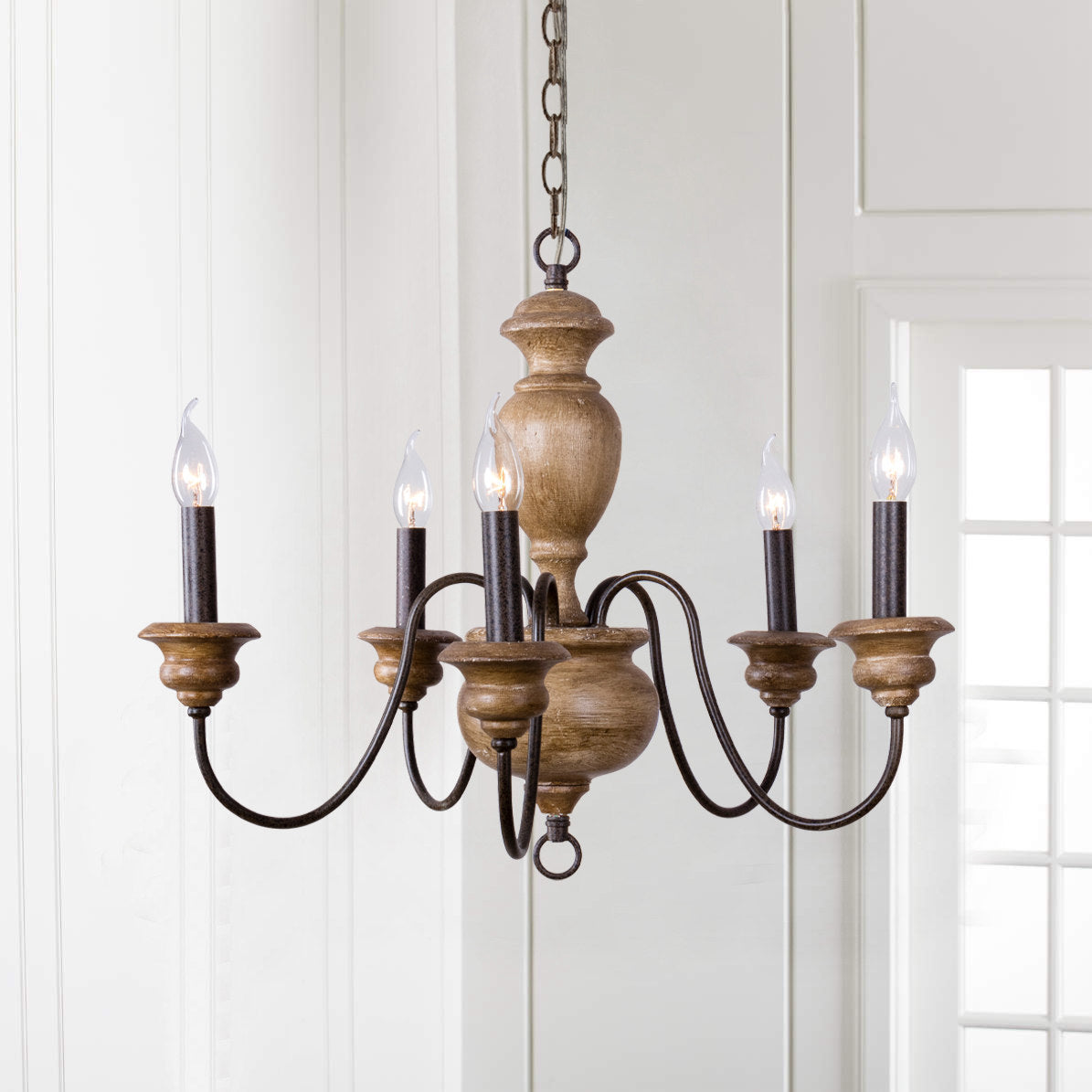 Neddy Wood Chandelier — view 5