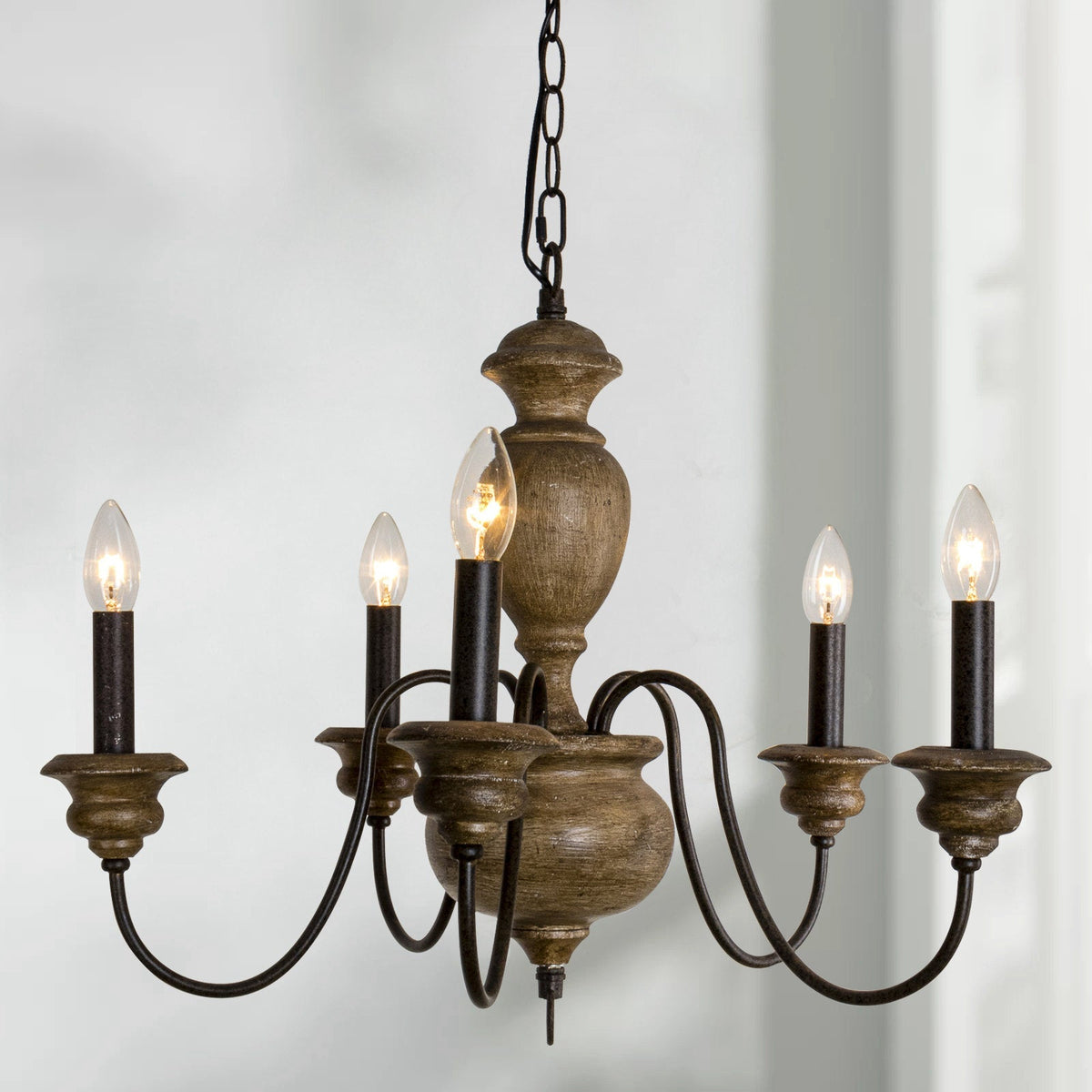 Neddy Wood Chandelier — view 9