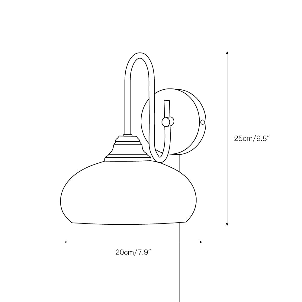 Nova Glass Plug-in Wall Lamp — view 3