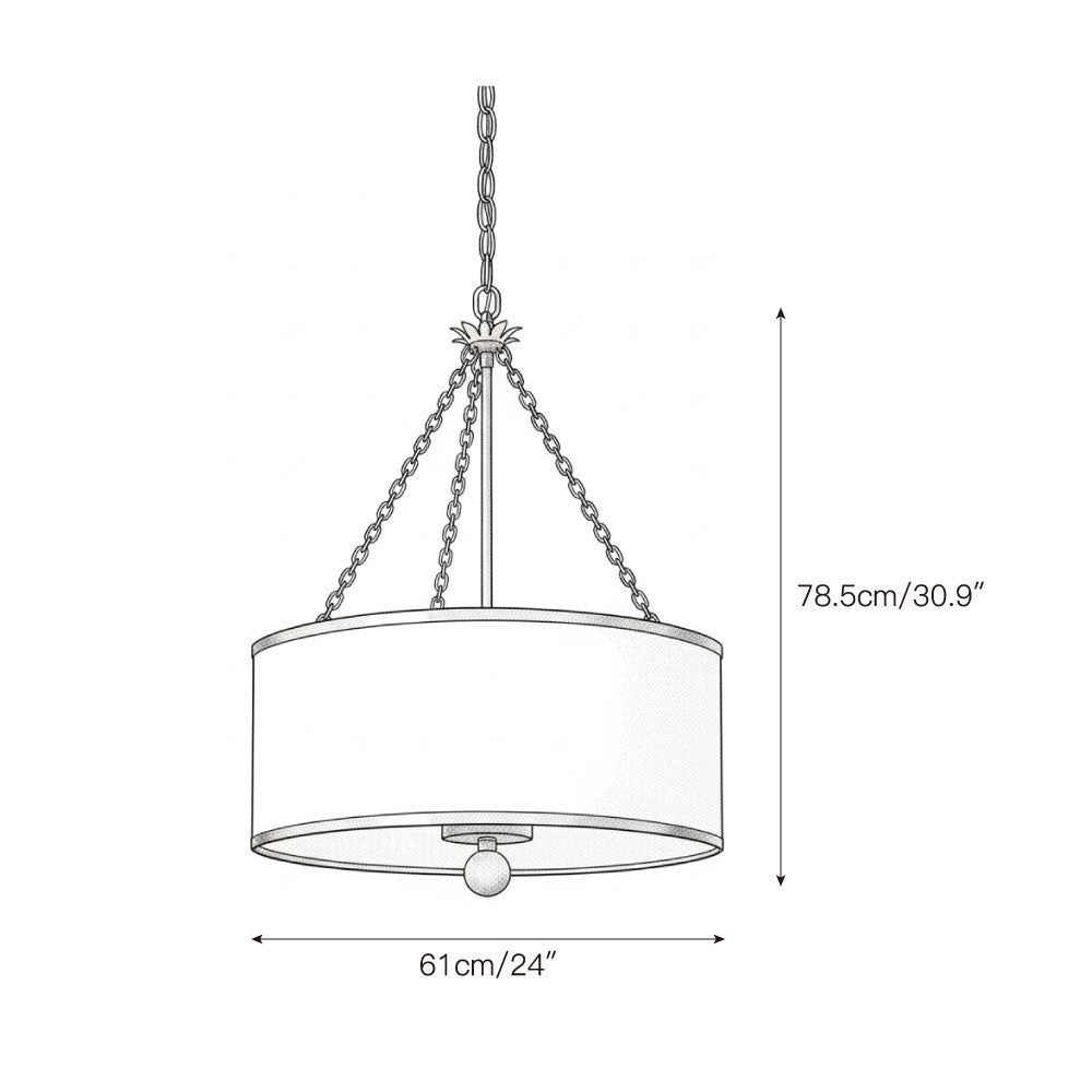 Olive Leaf Drum Pendant Lamp — view 3