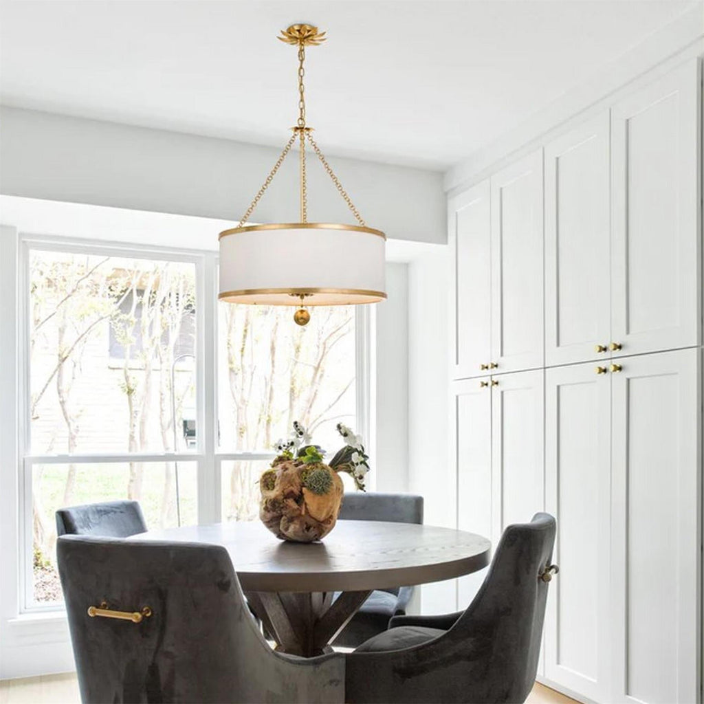 Olive Leaf Drum Pendant Lamp — view 2