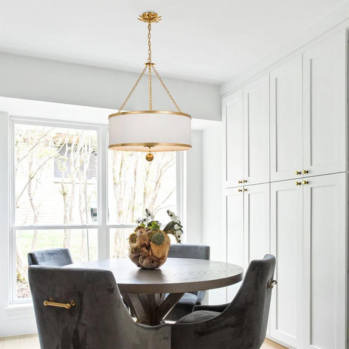 Olive Leaf Drum Pendant Lamp — view 2