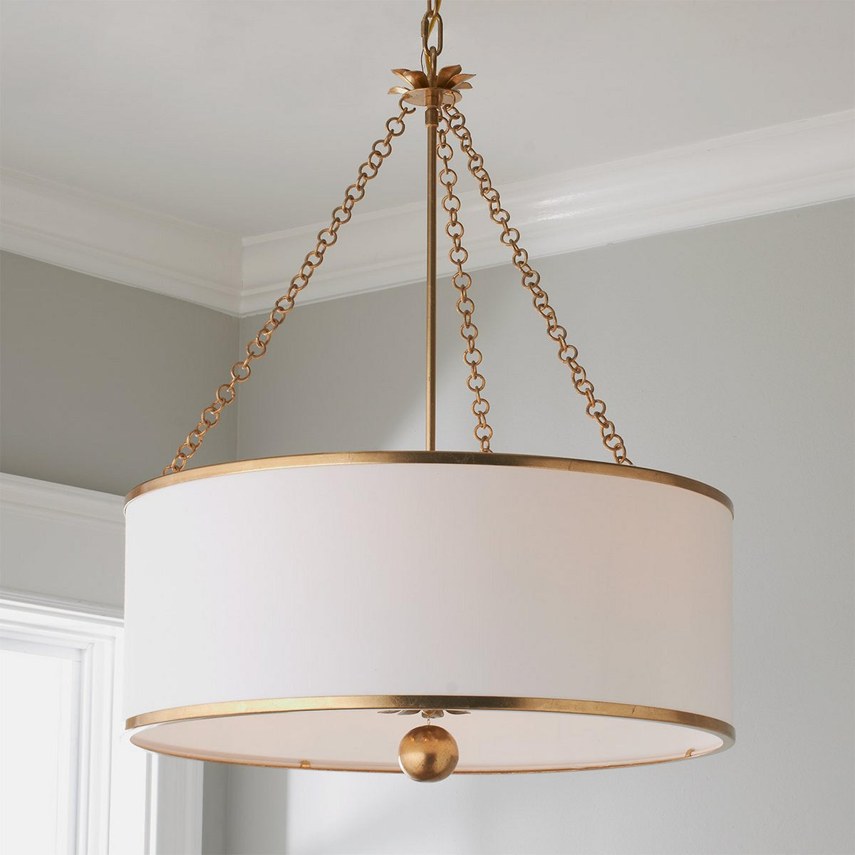 Olive Leaf Drum Pendant Lamp — view 4