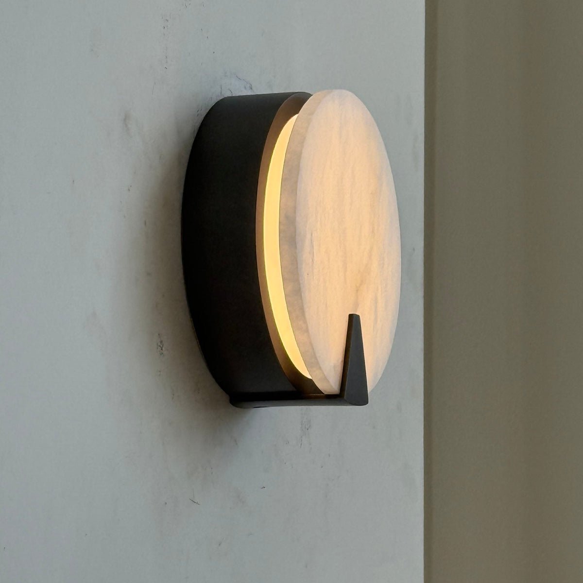 Ophelia Alabaster Round Sconce — view 6