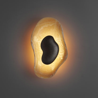 Oyster Hammered Onyx Sconce