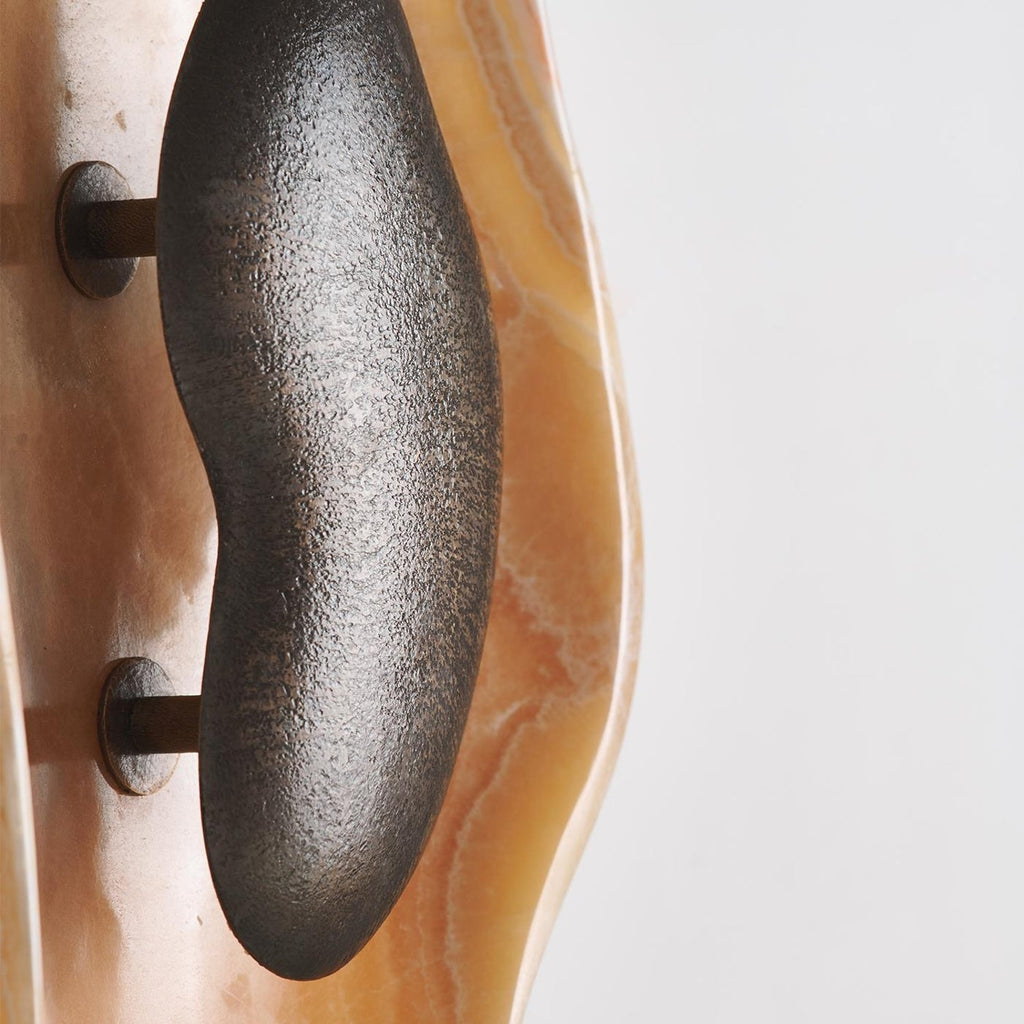 Oyster Hammered Onyx Sconce — view 17