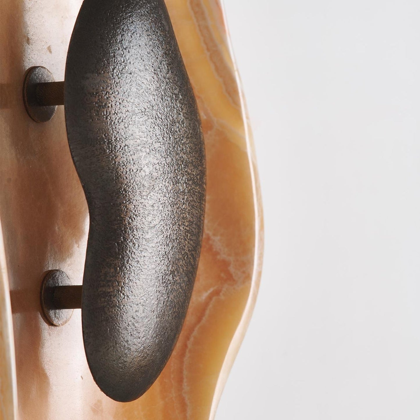 Oyster Hammered Onyx Sconce