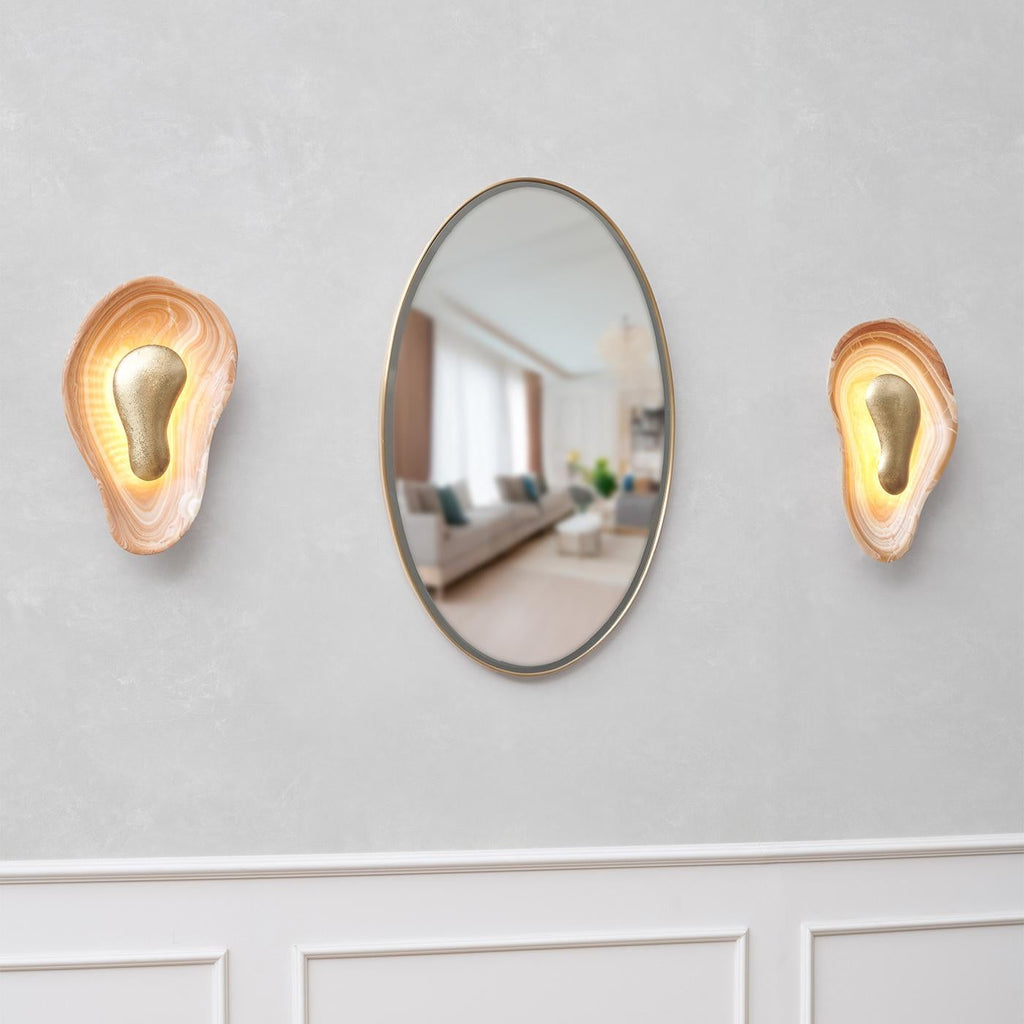 Oyster Hammered Onyx Sconce — view 2