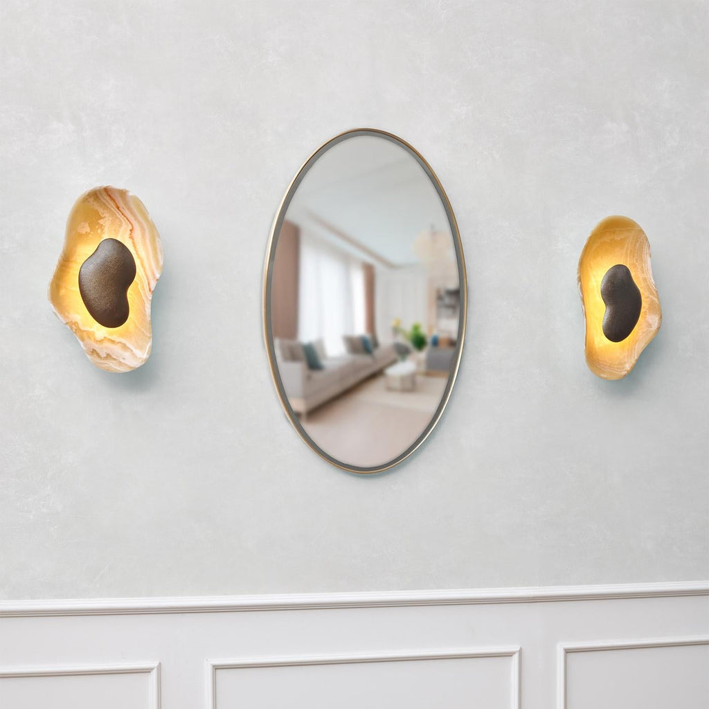 Oyster Hammered Onyx Sconce — view 5
