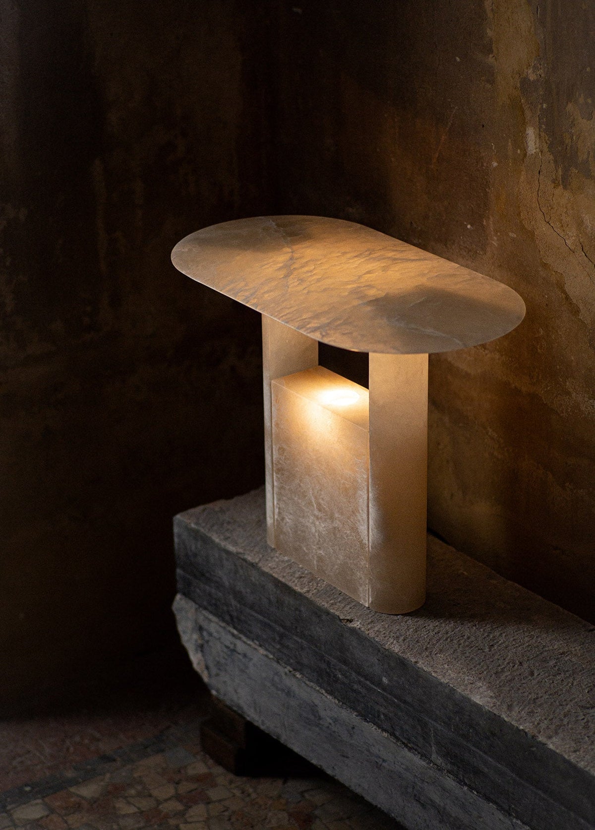 Pagoda Alabaster Table Lamp — view 2