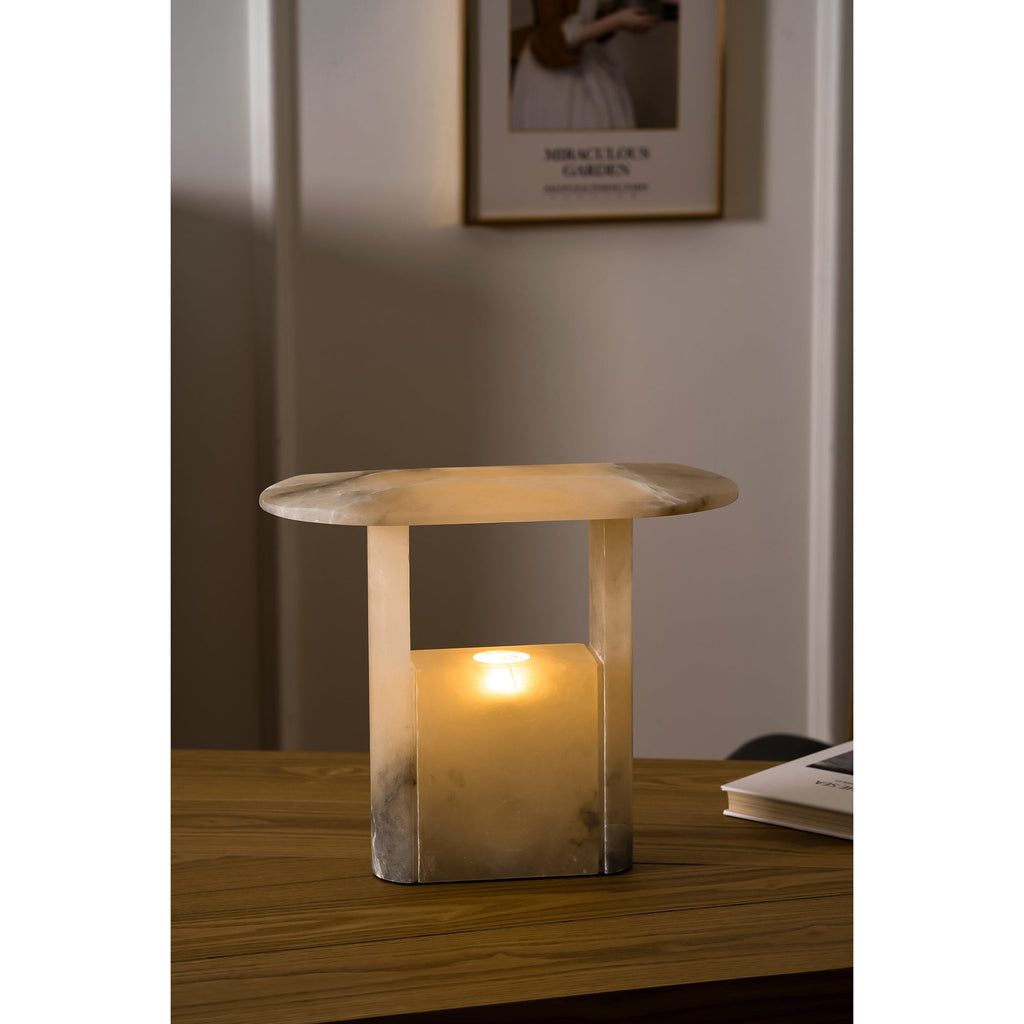 Pagoda Alabaster Table Lamp — view 10