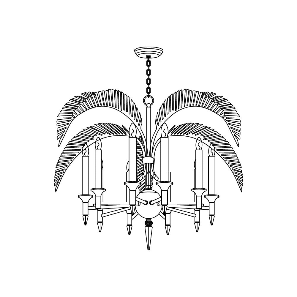 Palm Frond Chandelier — view 16