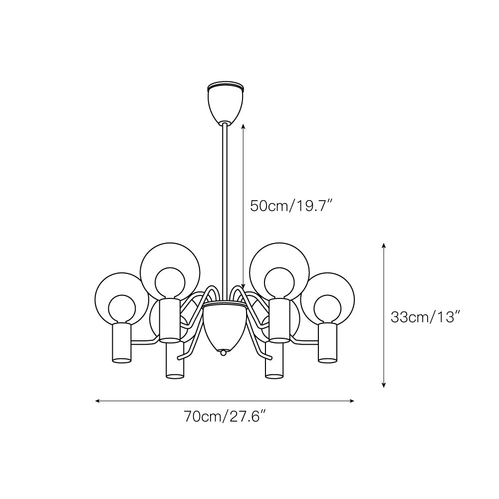 Patricia Glass Chandelier — view 3