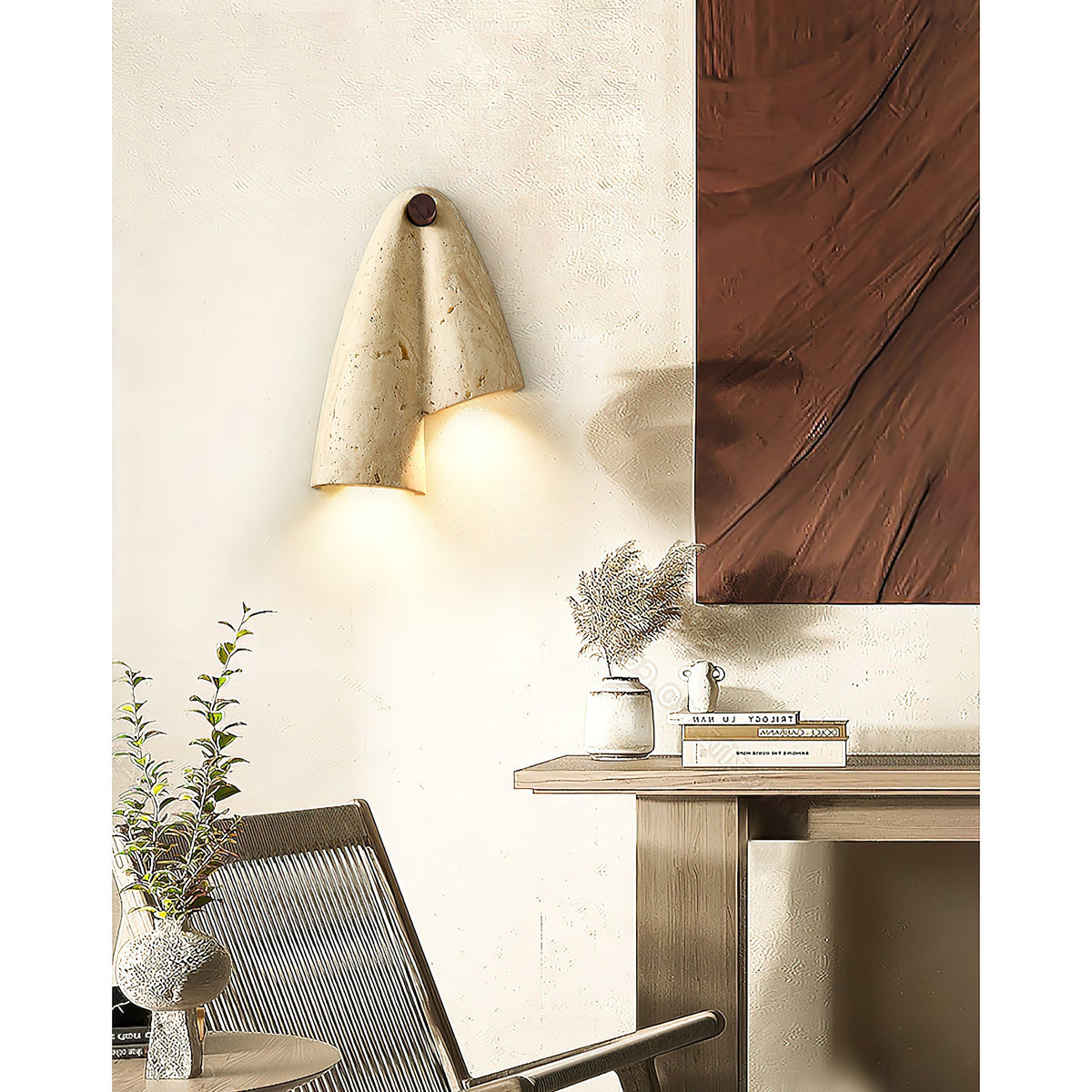 Pearlmont Travertine Wall Lamp — view 4