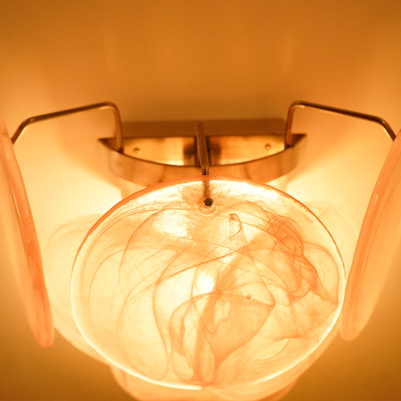 Pink Murano Disc Wall Lamp — view 3