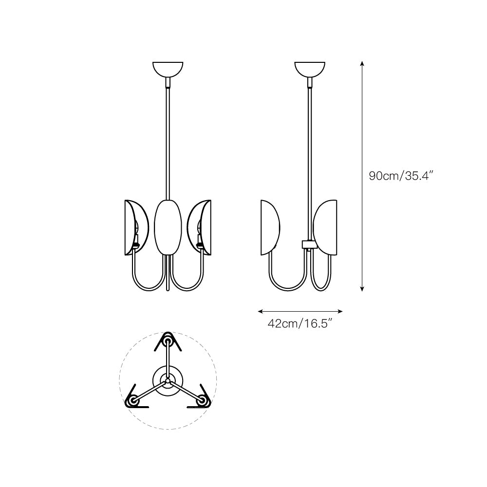 Leaf Brass Chandelier — view 3