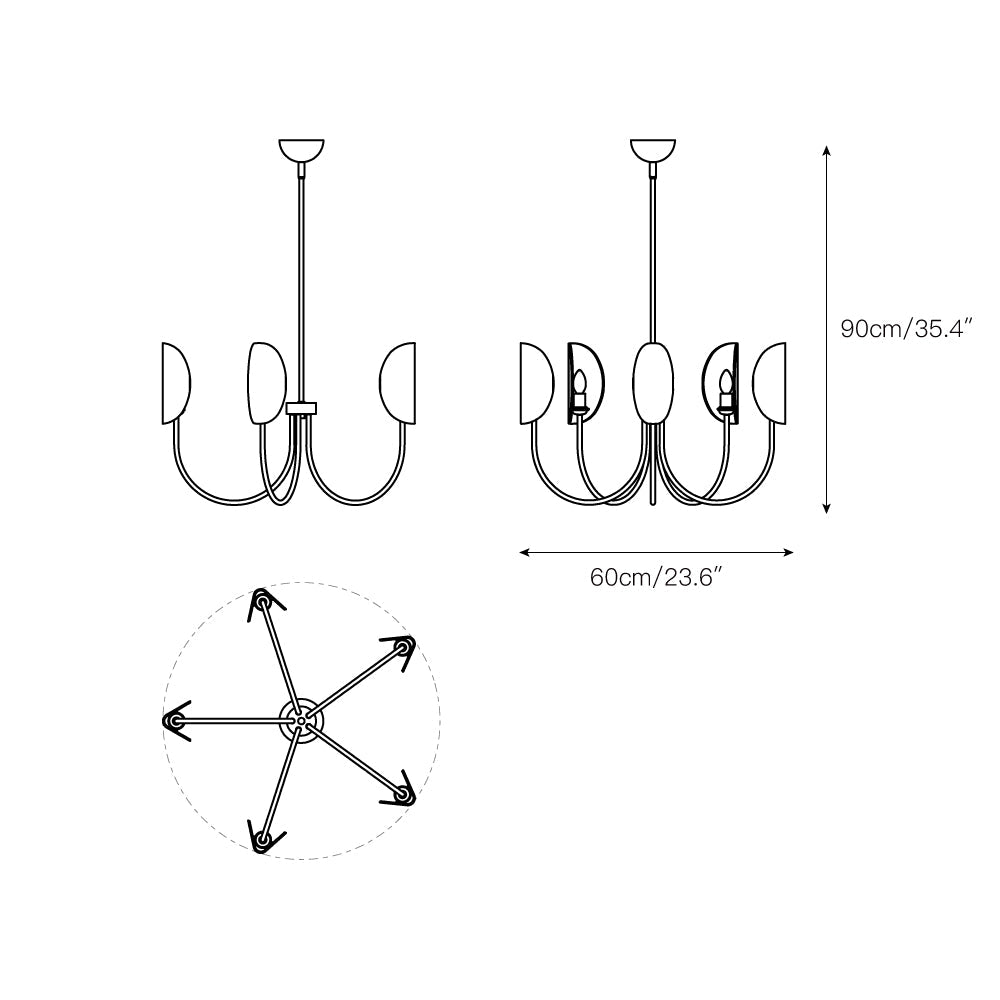 Leaf Brass Chandelier — view 4