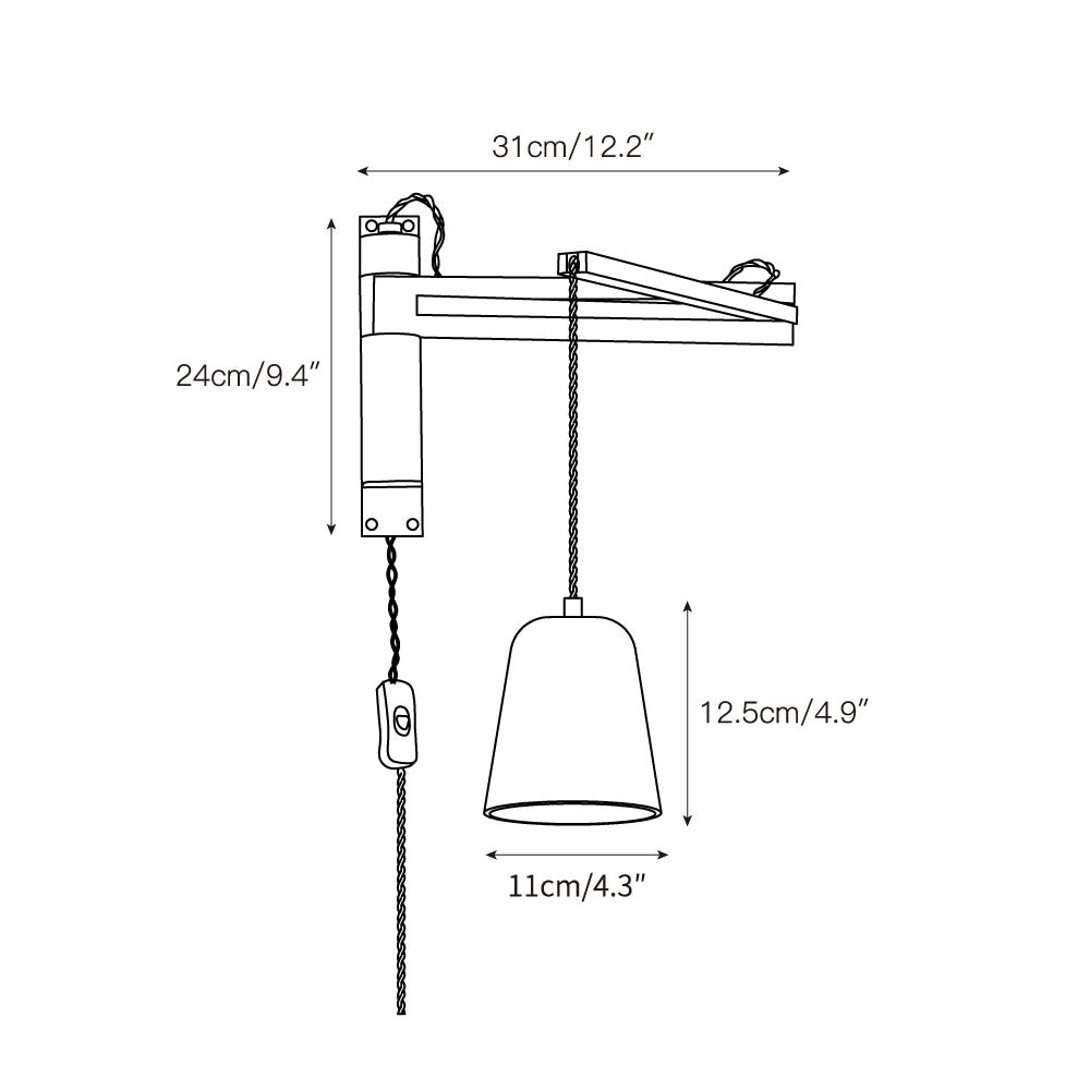 Tia Travertine Swing Arm Plug-in Sconce — view 5