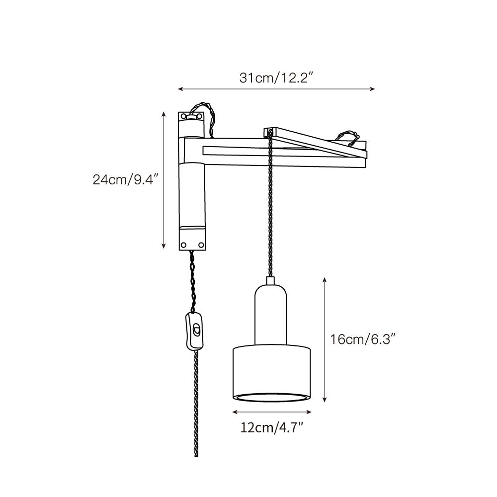 Tia Travertine Swing Arm Plug-in Sconce — view 4