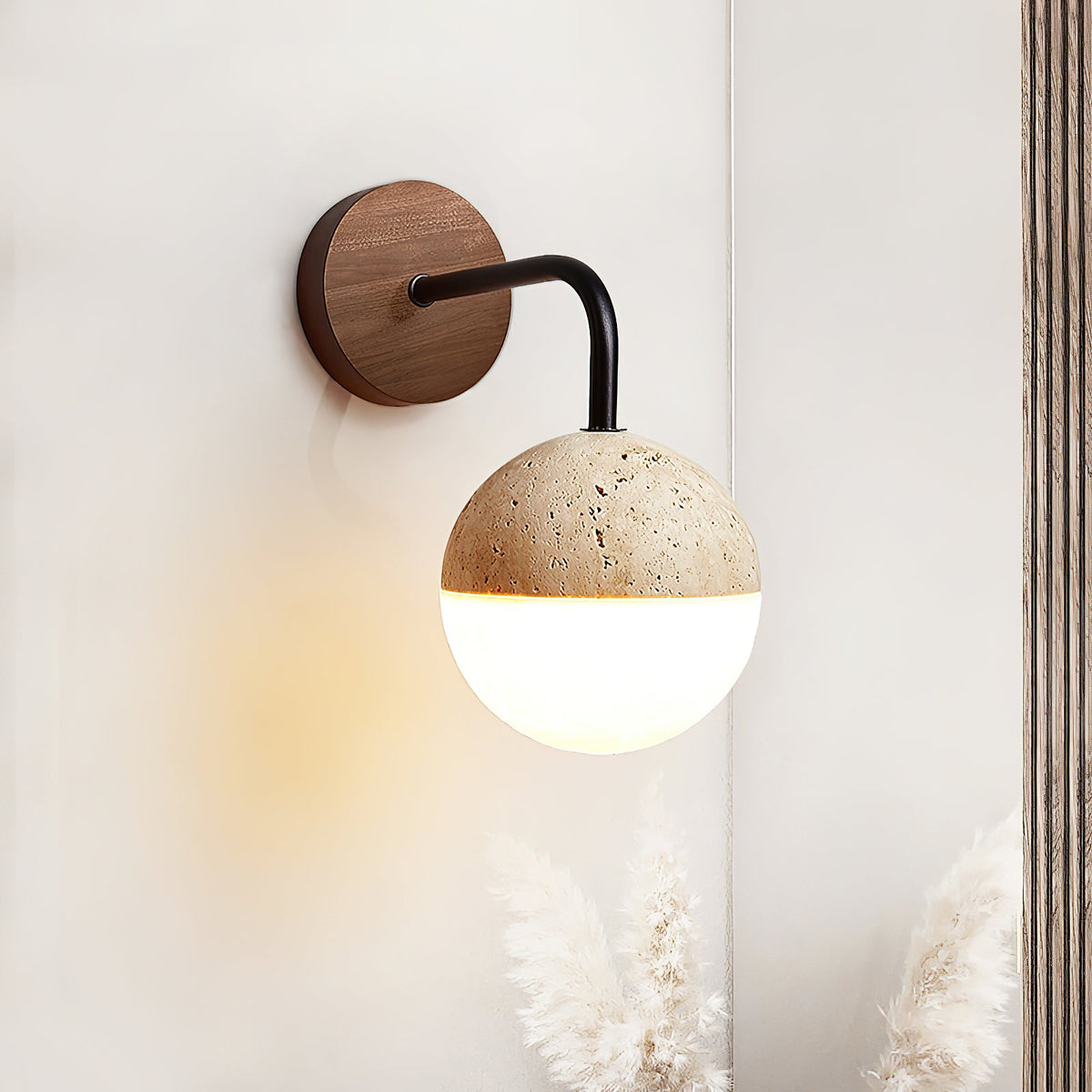 Tia Travertine Wall Lamp — view 2