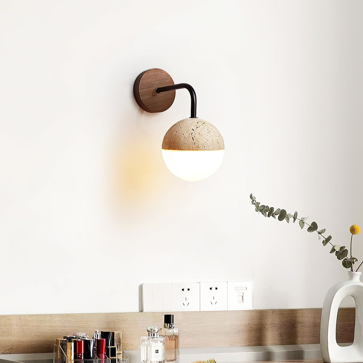 Tia Travertine Wall Lamp — view 4