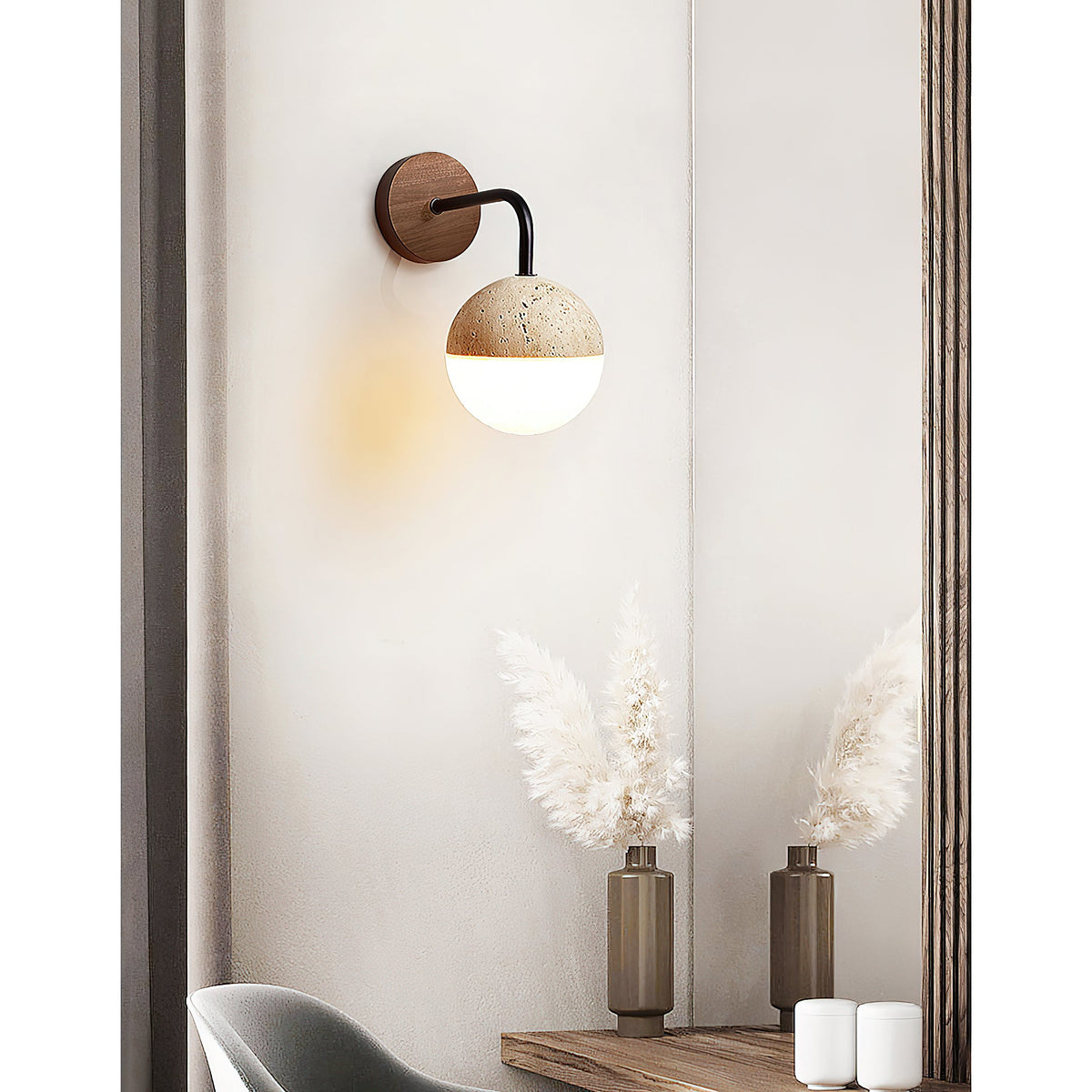 Tia Travertine Wall Lamp — view 5