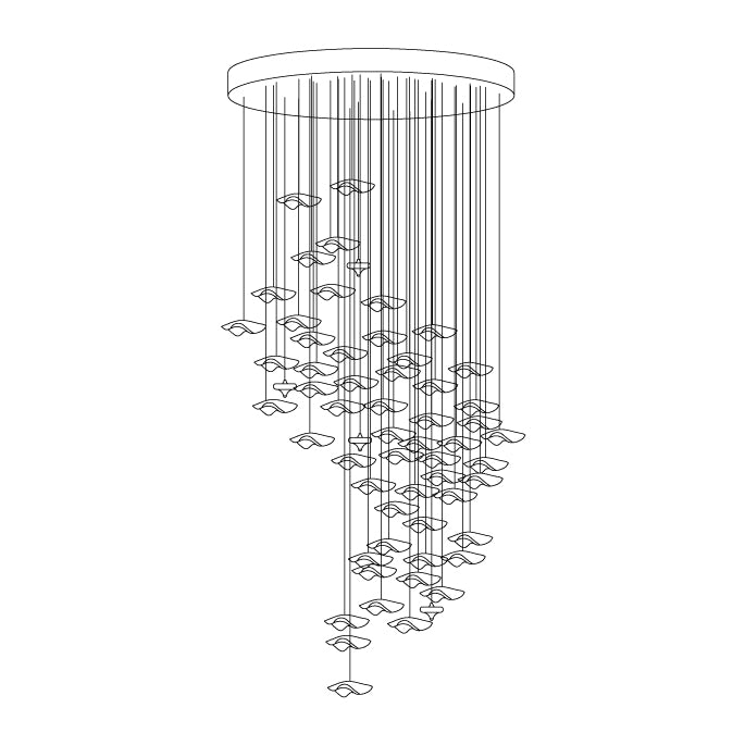 Tidal Art Glass Chandelier — view 35