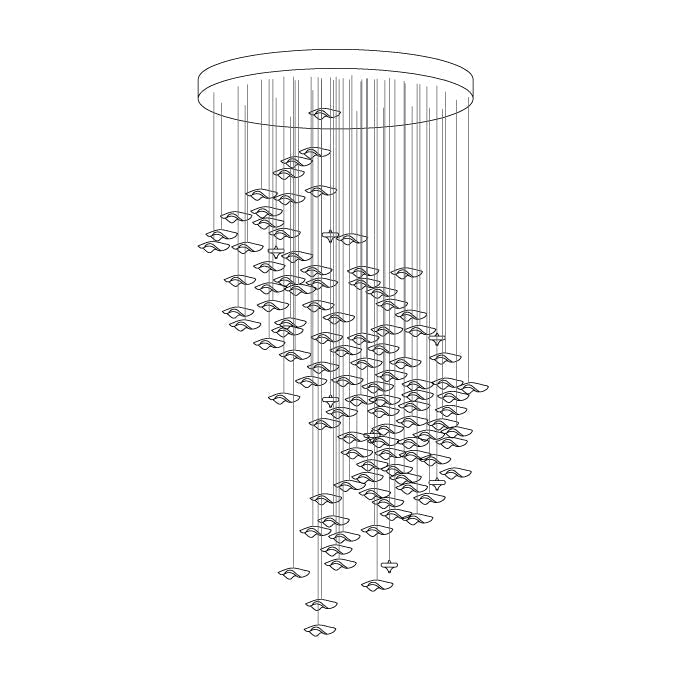Tidal Art Glass Chandelier — view 36