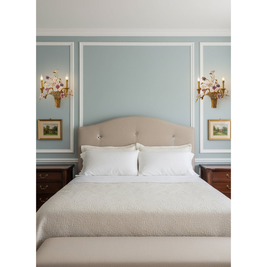 Tole Ceramic Flower Wall Lamp — view 13
