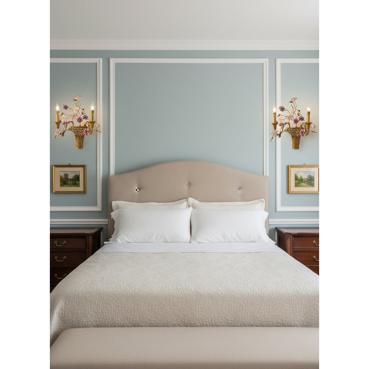 Tole Ceramic Flower Wall Lamp — view 13