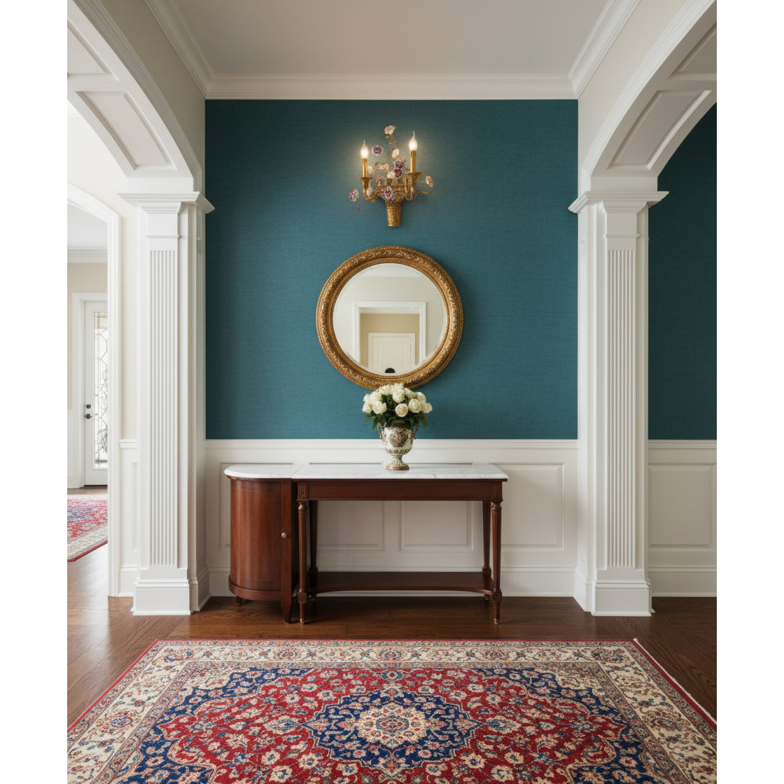 Tole Ceramic Flower Wall Lamp — view 15