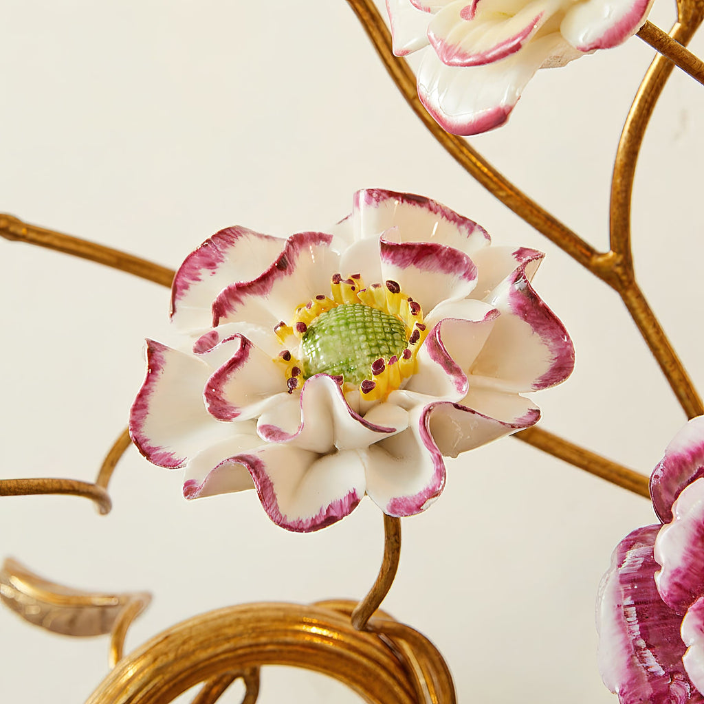 Tole Ceramic Flower Wall Lamp — view 21