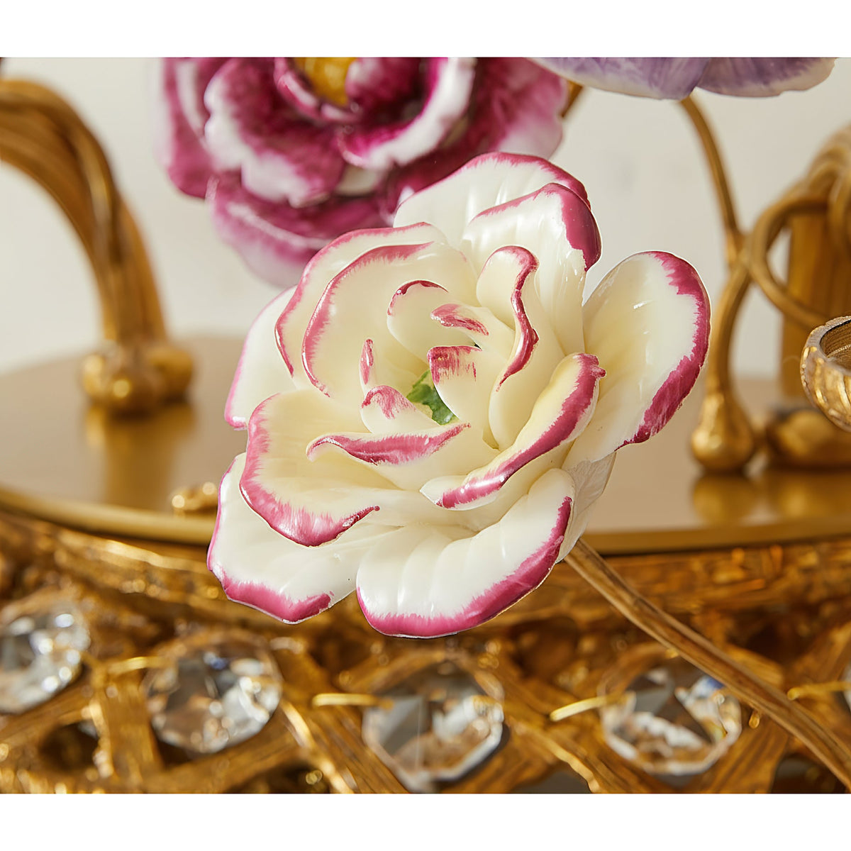Tole Ceramic Flower Wall Lamp — view 22