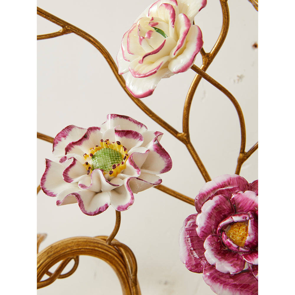 Tole Ceramic Flower Wall Lamp — view 23