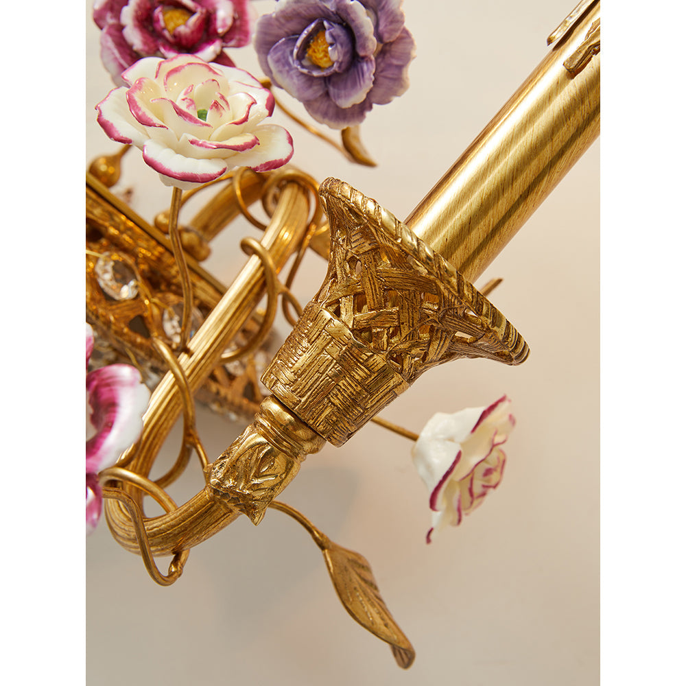 Tole Ceramic Flower Wall Lamp — view 24