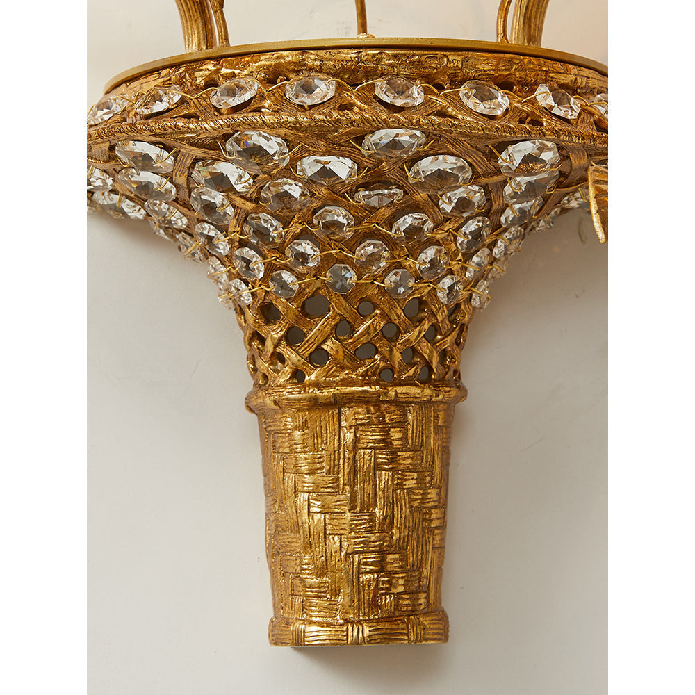 Tole Ceramic Flower Wall Lamp — view 25