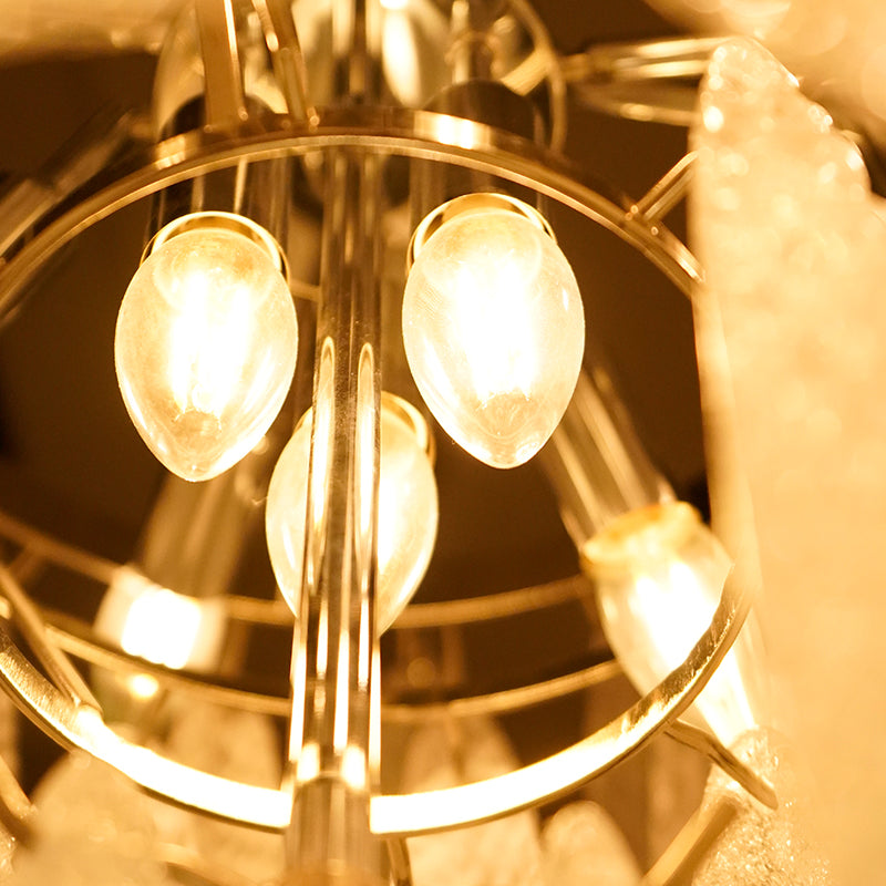 Vintage Transparent Murano Glass Petals Drop Chandelier — view 4