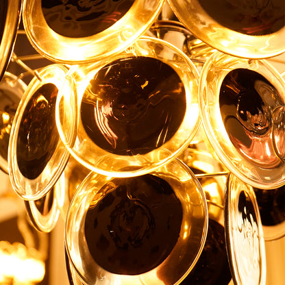 Vintage Murano Orange Brown Chandelier