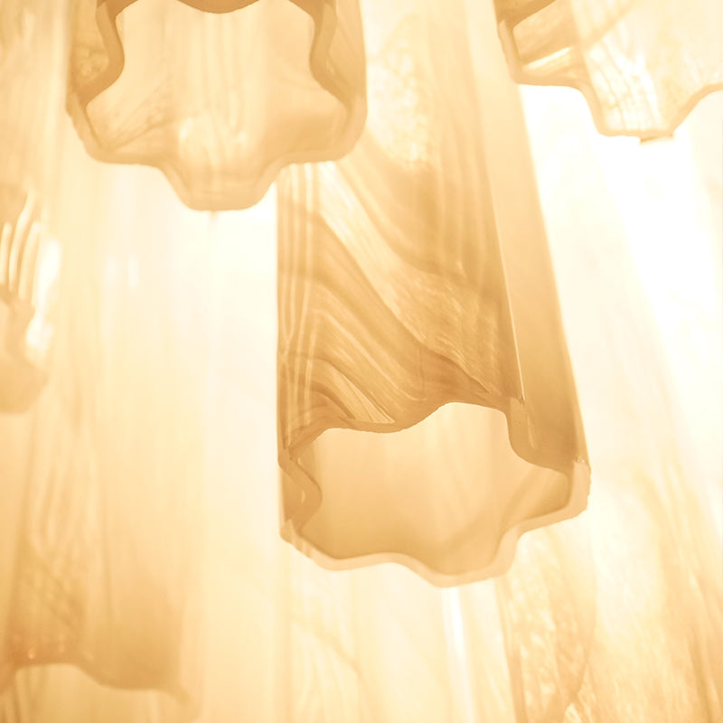 White Murano Glass Tube Chandelier — view 5