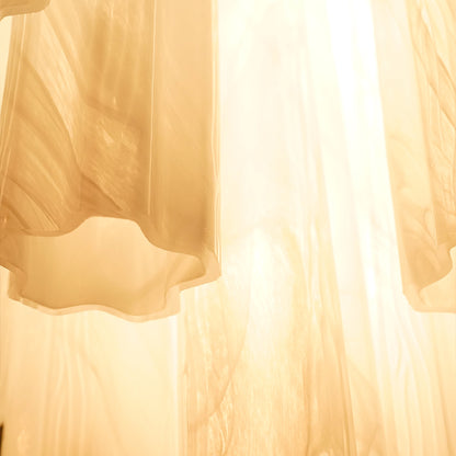 White Murano Glass Tube Chandelier