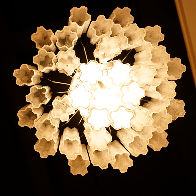 White Murano Glass Tube Chandelier