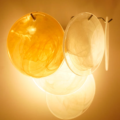 White Murano Disc Wall Lamp