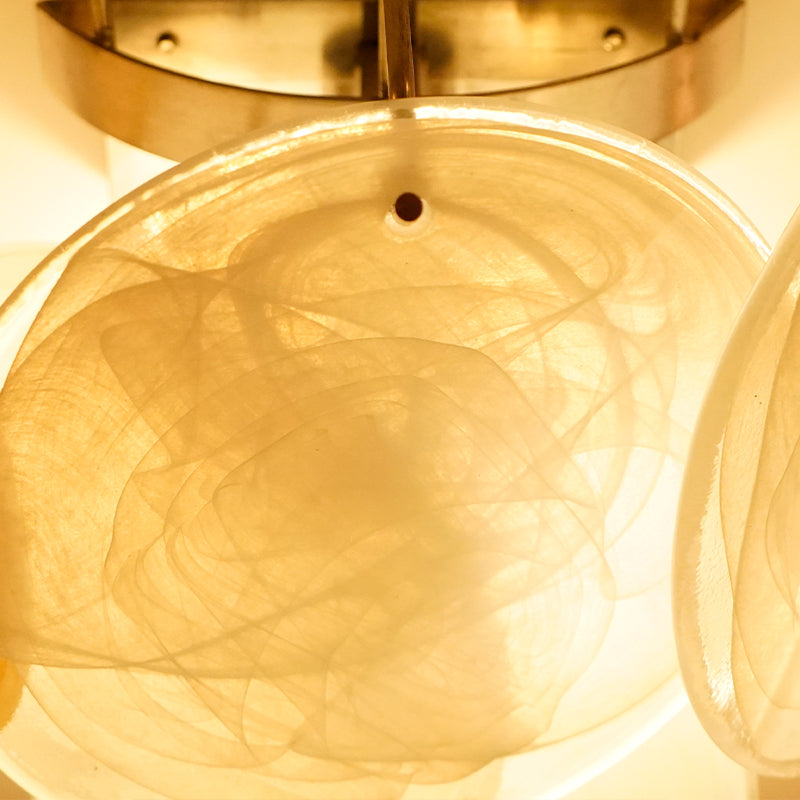White Murano Disc Wall Lamp